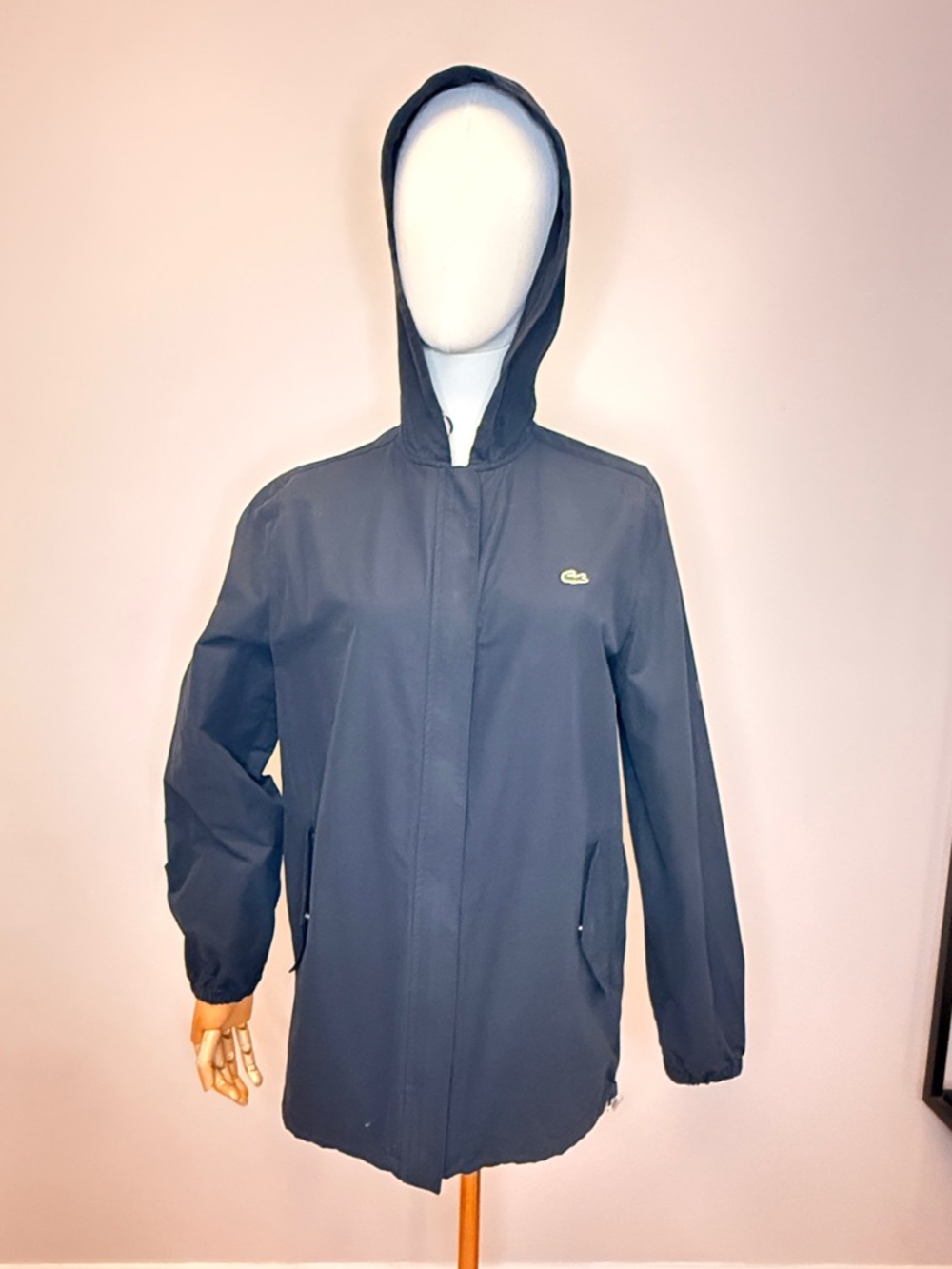 Lacoste Women's Navy Blue Lightweight Hooded Utility Parka